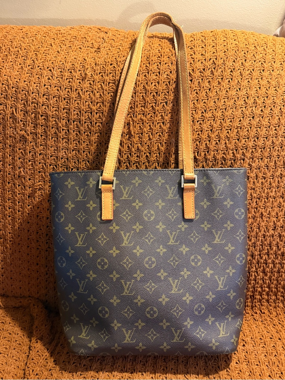 Louis Vuitton Brown Monogram Tote with Tan Straps